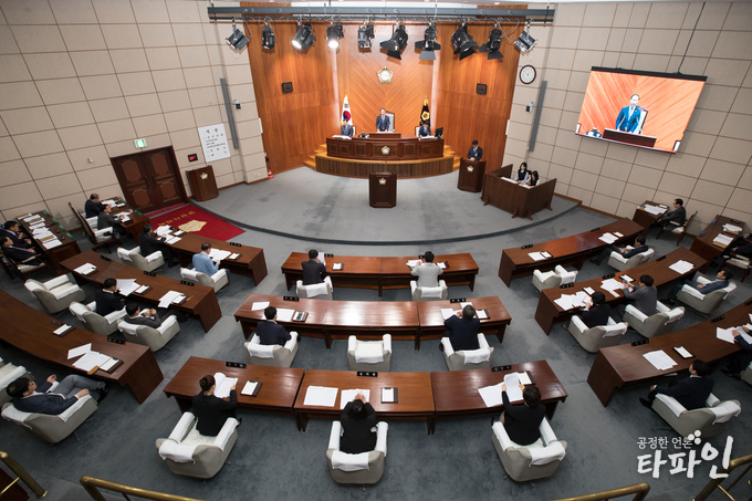 2019년 4월 24일 전북 군산시의회 임시회 제1차 본회의가 열렸다./사진=군산시의회 누리집 갈무리