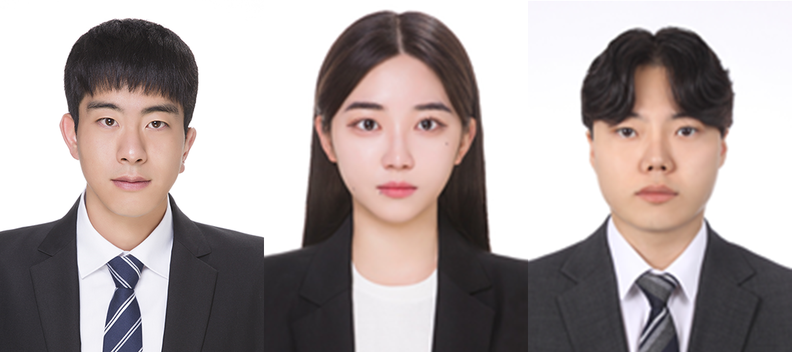 대학원생 이재인, 김채영, 윤주호(사진 왼쪽부터) 씨 사진. /원광대