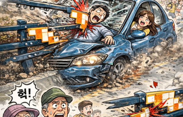 이게 안전시설 맞나, 남원초 앞 어린이 안전가드 논란...차량 쪽 돌출 시공, 무자격 의혹까지[단독]